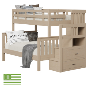 Amish Fairbanks Twin & Full Bunk Bed with Stairs & Drawers